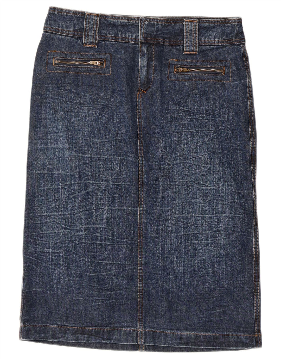 Dkny Womens Denim Skirt W28 Medium Blue Cotton