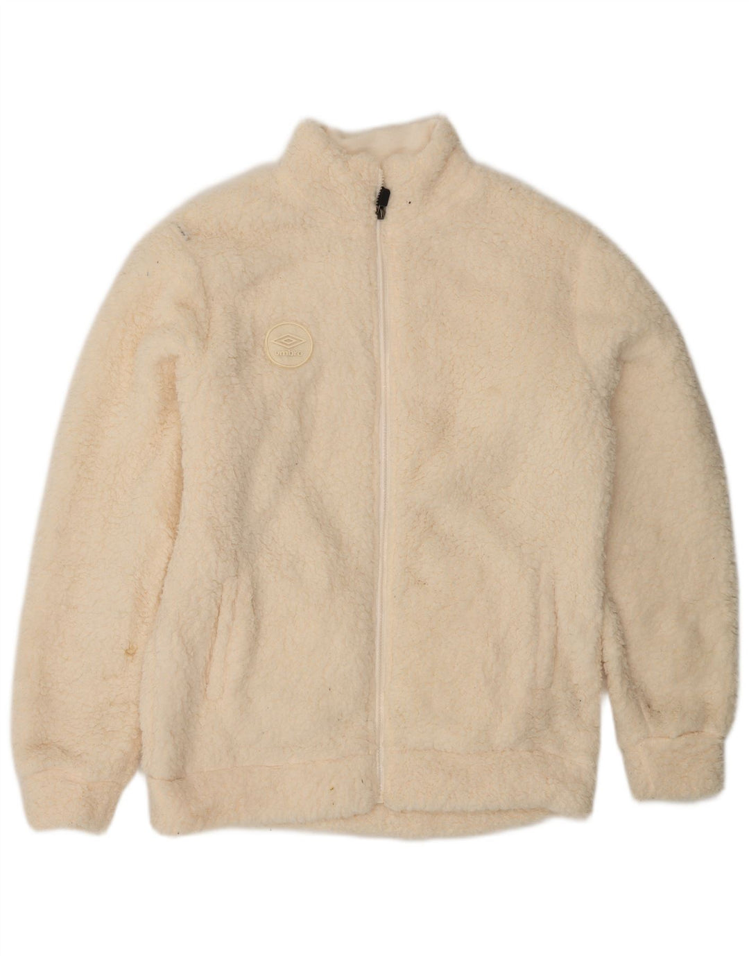 UMBRO Womens Fleece Jacket UK 18 XL Off White Polyester