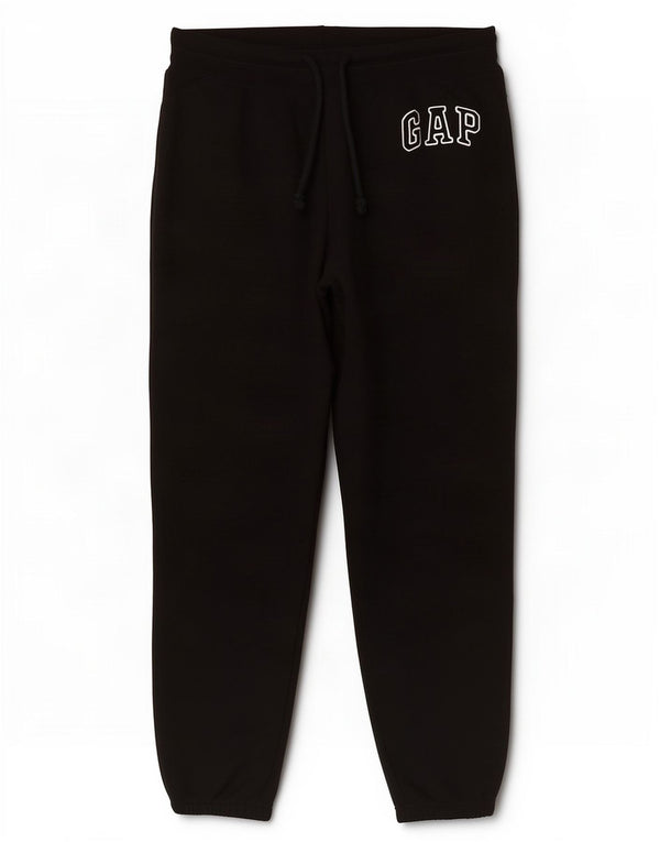 Gap Womens Graphic Tracksuit Trousers Joggers UK 14 Medium Black Cotton