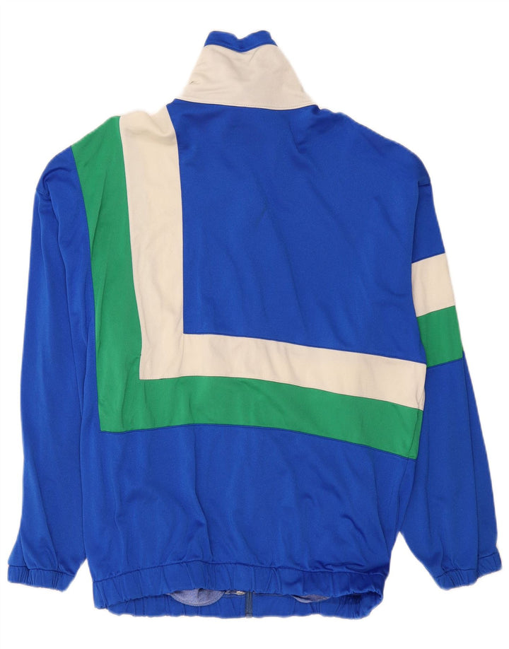 Vintage Mens Tracksuit Top Jacket Small Blue Colourblock