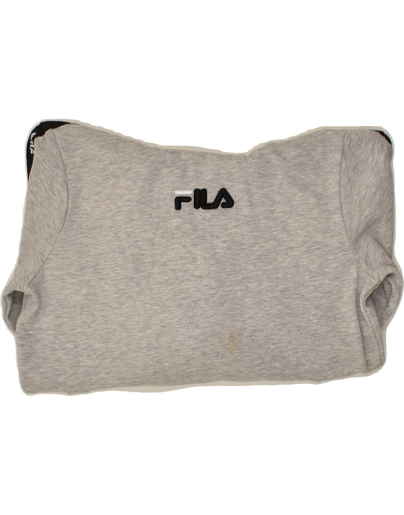 FILA Mens Hoodie Jumper Small Grey Colourblock Cotton | Vintage Fila | Thrift | Second-Hand Fila | Used Clothing | Messina Hembry 