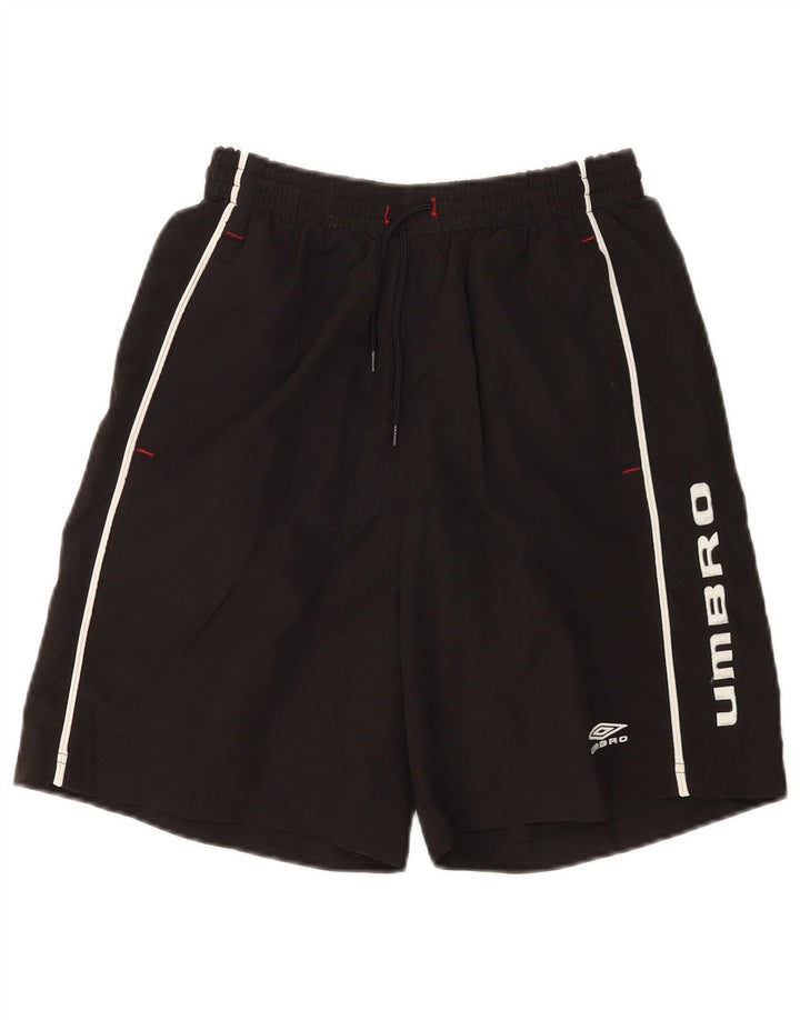 Umbro Mens Graphic Sport Shorts Medium  Black Polyester
