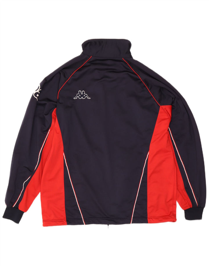 Kappa Mens Graphic Tracksuit Top Jacket Large Navy Blue Colourblock