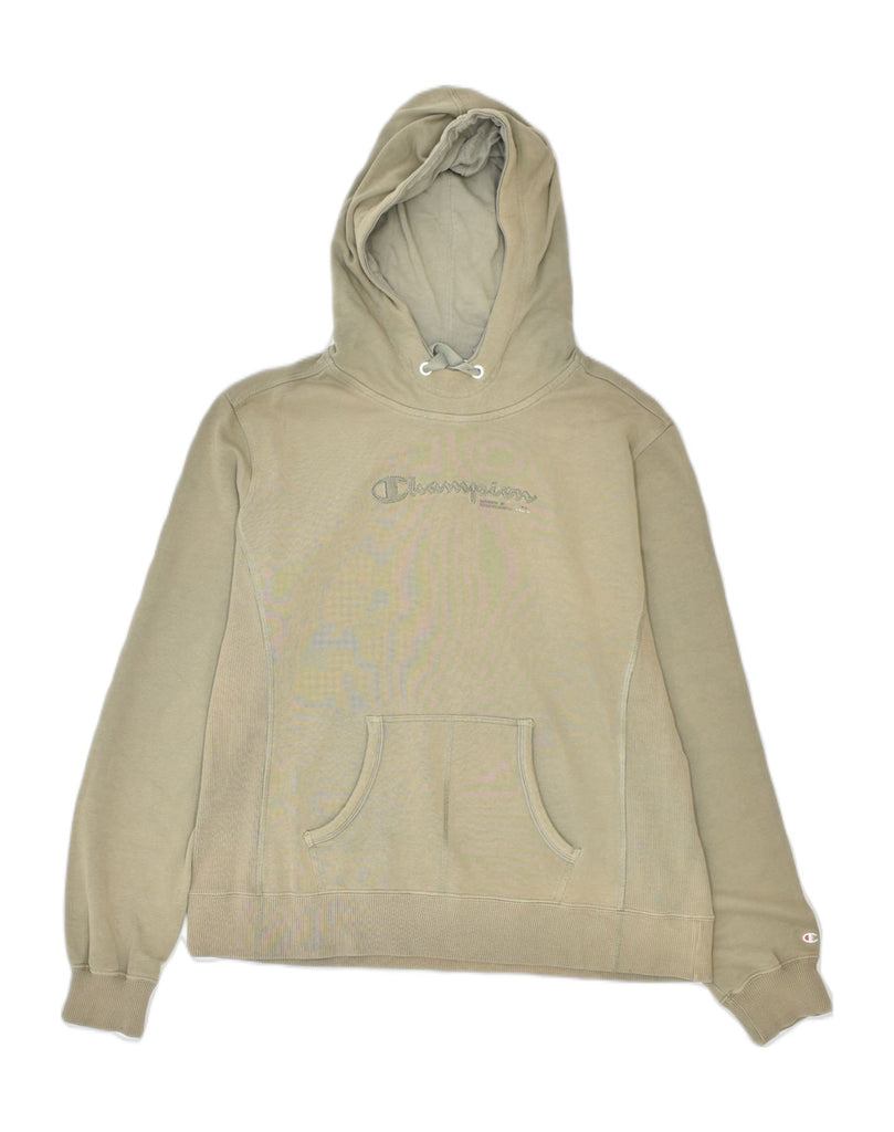 CHAMPION Womens Heritage Classics Hoodie Jumper UK 18 XL Beige Cotton | Vintage | Thrift | Second-Hand | Used Clothing | Messina Hembry 