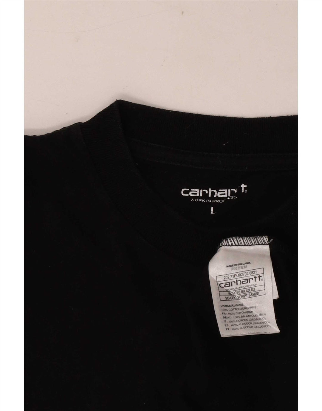 Carhartt Mens Graphic T-Shirt Top Large Black Cotton