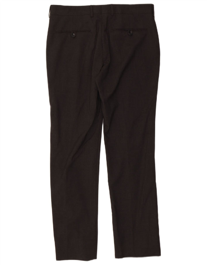Zara Mens Straight Suit Trousers EU 40 Medium W31 L30 Grey Polyester