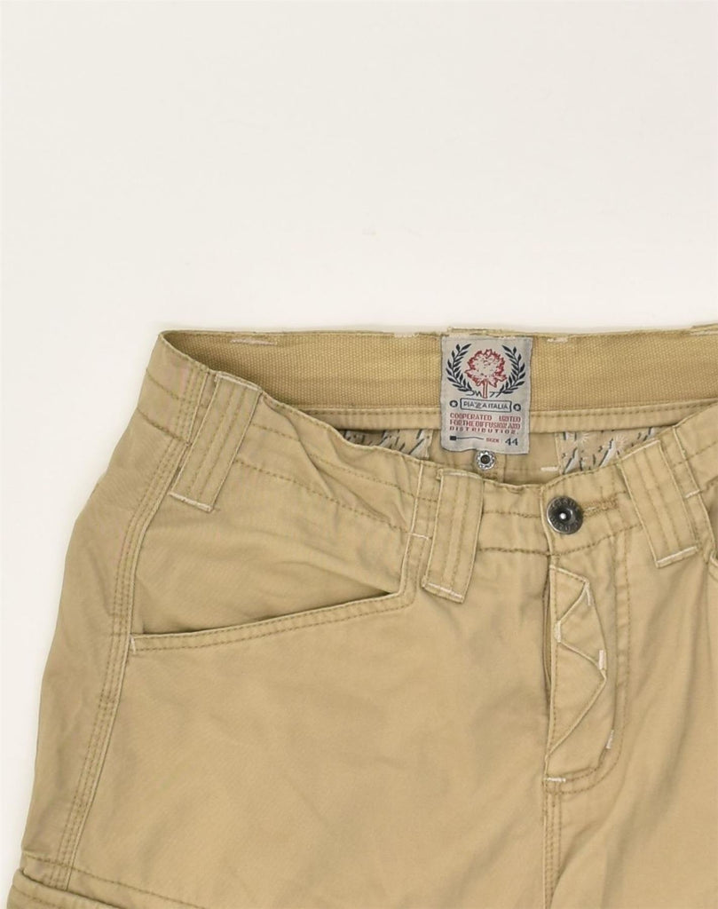 PIAZZA ITALIA Womens Cargo Shorts IT 44 Medium W28 Beige Cotton | Vintage PIAZZA ITALIA | Thrift | Second-Hand PIAZZA ITALIA | Used Clothing | Messina Hembry 