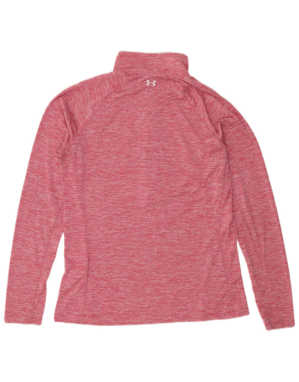 Under Armour Womens Graphic Pullover Tracksuit Top UK 14 Large Pink Flecked