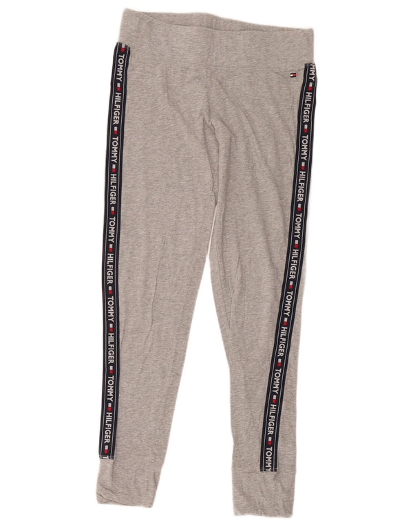Tommy Hilfiger Womens Graphic Leggings UK 16 Large Grey Cotton