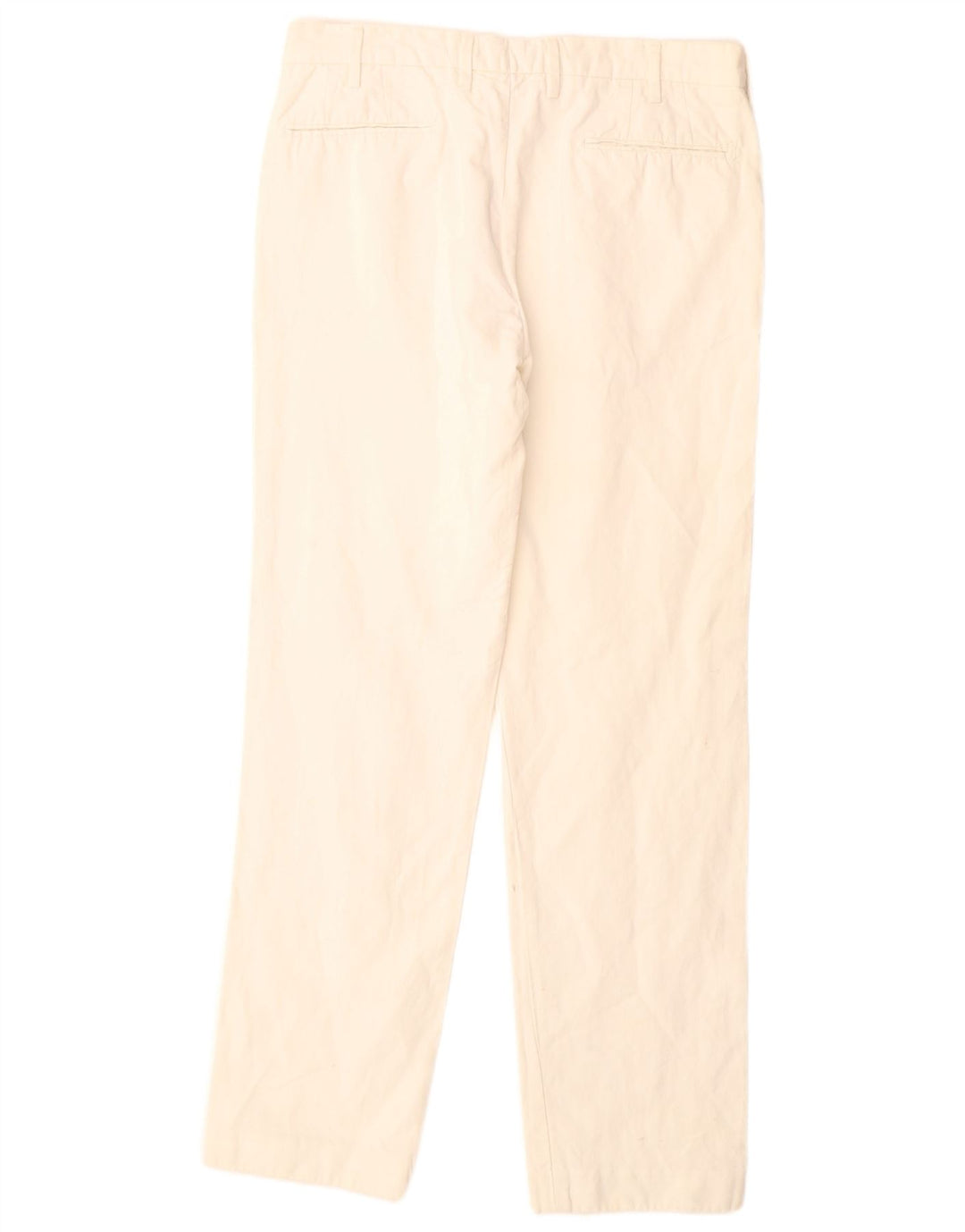 MASSIMO DUTTI Mens Straight Suit Trousers EU 42 Large W32 L32 Off White