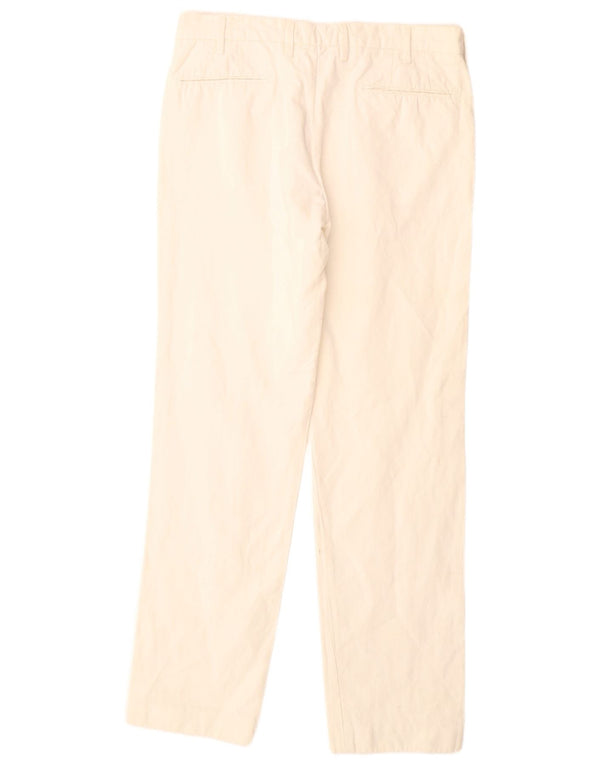 MASSIMO DUTTI Mens Straight Suit Trousers EU 42 Large W32 L32 Off White