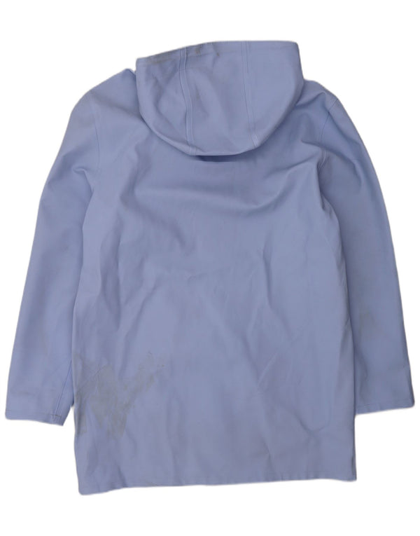Stutterheim Mens Hooded Raincoat UK 40 Large Blue Cotton
