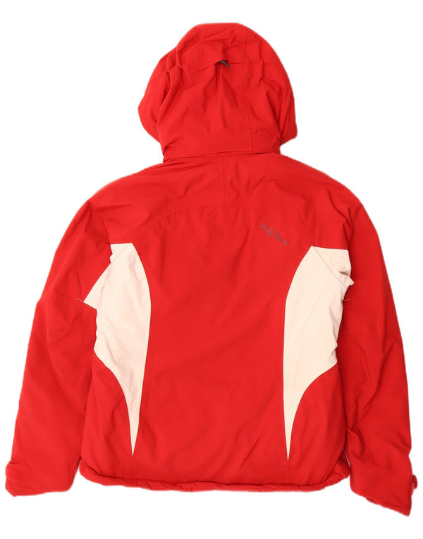 Helly Hansen Womens Hooded Windbreaker Jacket UK 10 Small Red Colourblock