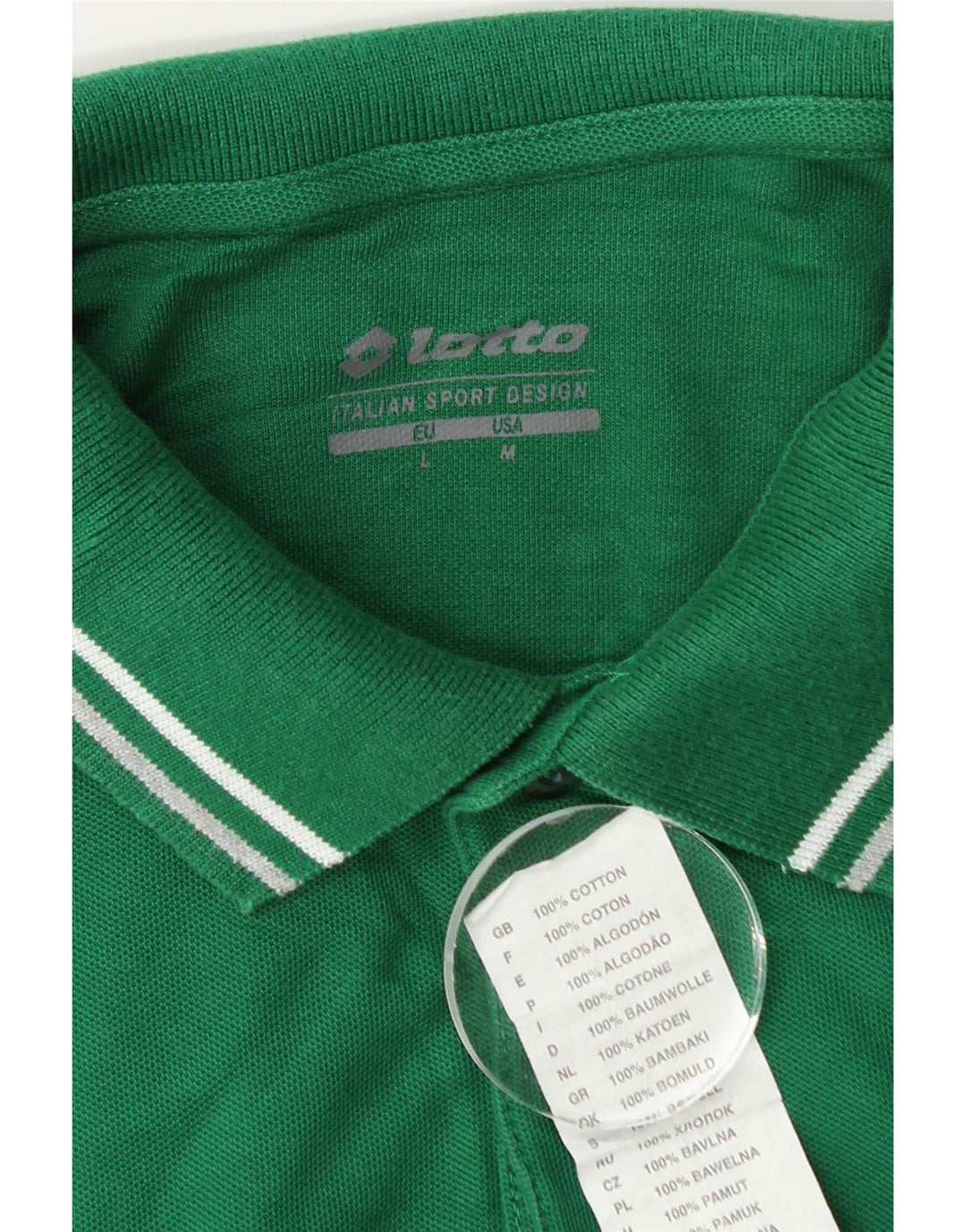 Lotto Mens Polo Shirt Large Green Cotton