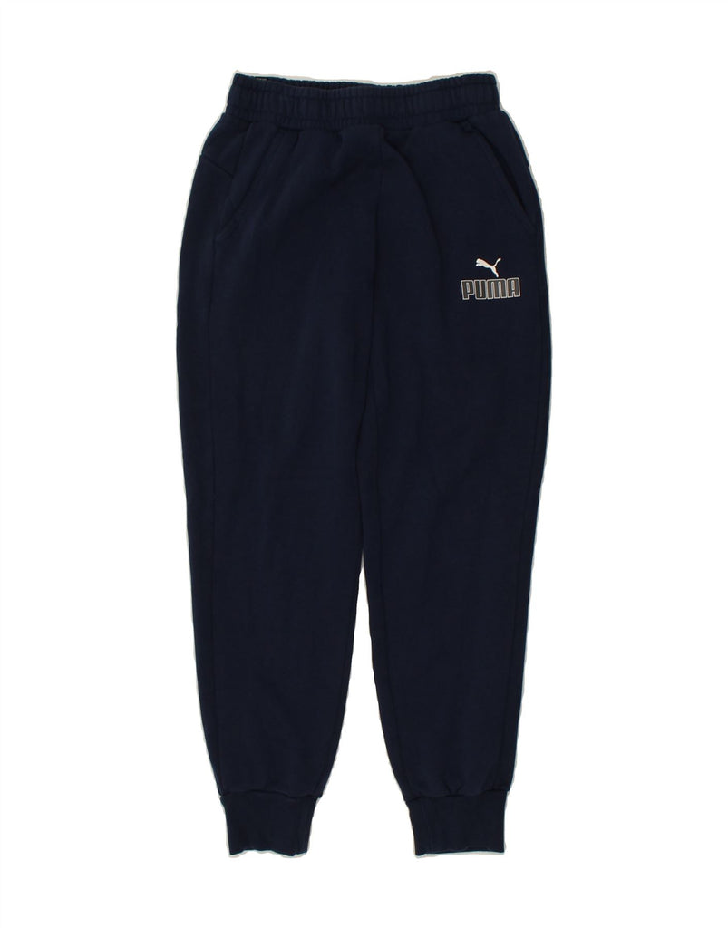 PUMA Mens Tracksuit Trousers Joggers Small Navy Blue | Vintage Puma | Thrift | Second-Hand Puma | Used Clothing | Messina Hembry 