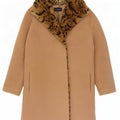 Windsmoor Womens Coat UK 16 Large Brown Animal Print Wool Classic