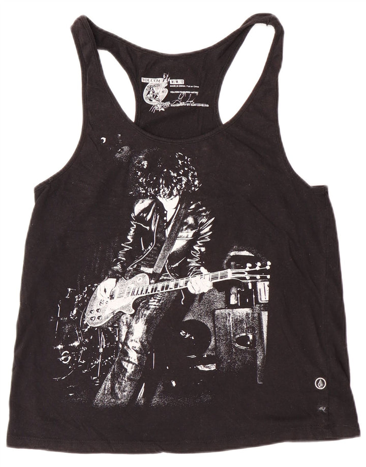 Volcom Womens Graphic Vest Top UK 12 Medium Black Rock