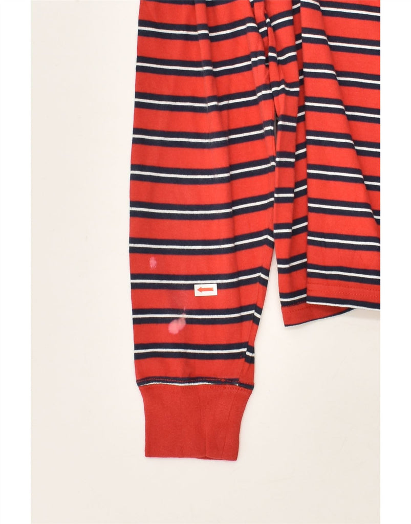 TOMMY HILFIGER Womens Graphic Top Long Sleeve UK 14 Medium Red Striped | Vintage Tommy Hilfiger | Thrift | Second-Hand Tommy Hilfiger | Used Clothing | Messina Hembry 