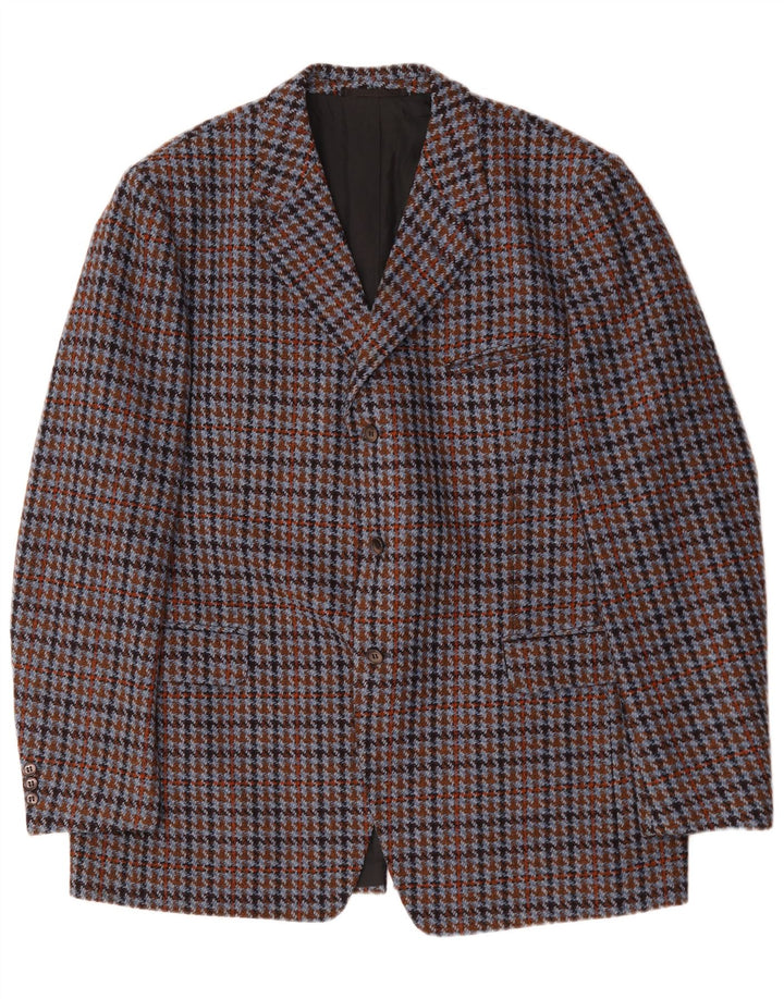 Breilling Mens 3 Button Blazer Jacket UK 40 Large Multicoloured Houndstooth