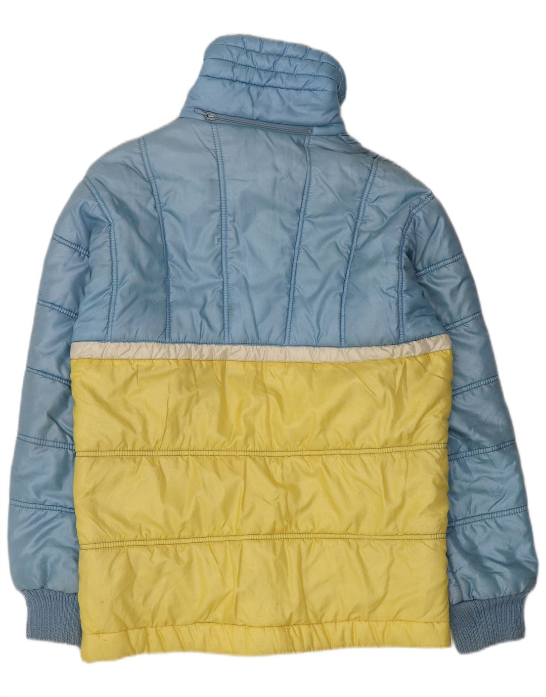 Ellesse Mens Hooded Padded Jacket UK 38 Medium Blue Colourblock Nylon
