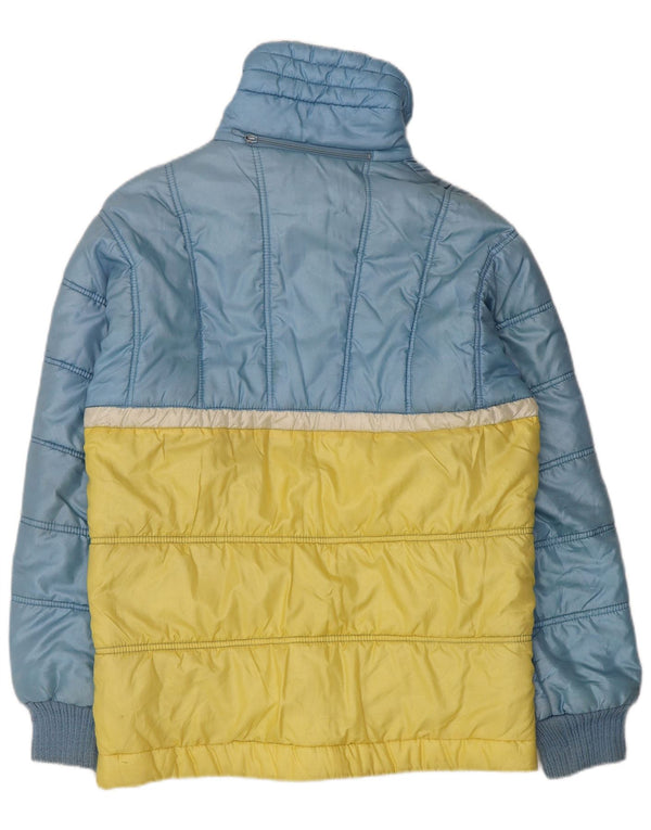 Ellesse Mens Hooded Padded Jacket UK 38 Medium Blue Colourblock Nylon