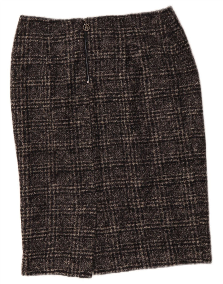 Trussardi Womens Pencil Skirt IT 42 Medium W30  Grey Check Polyester