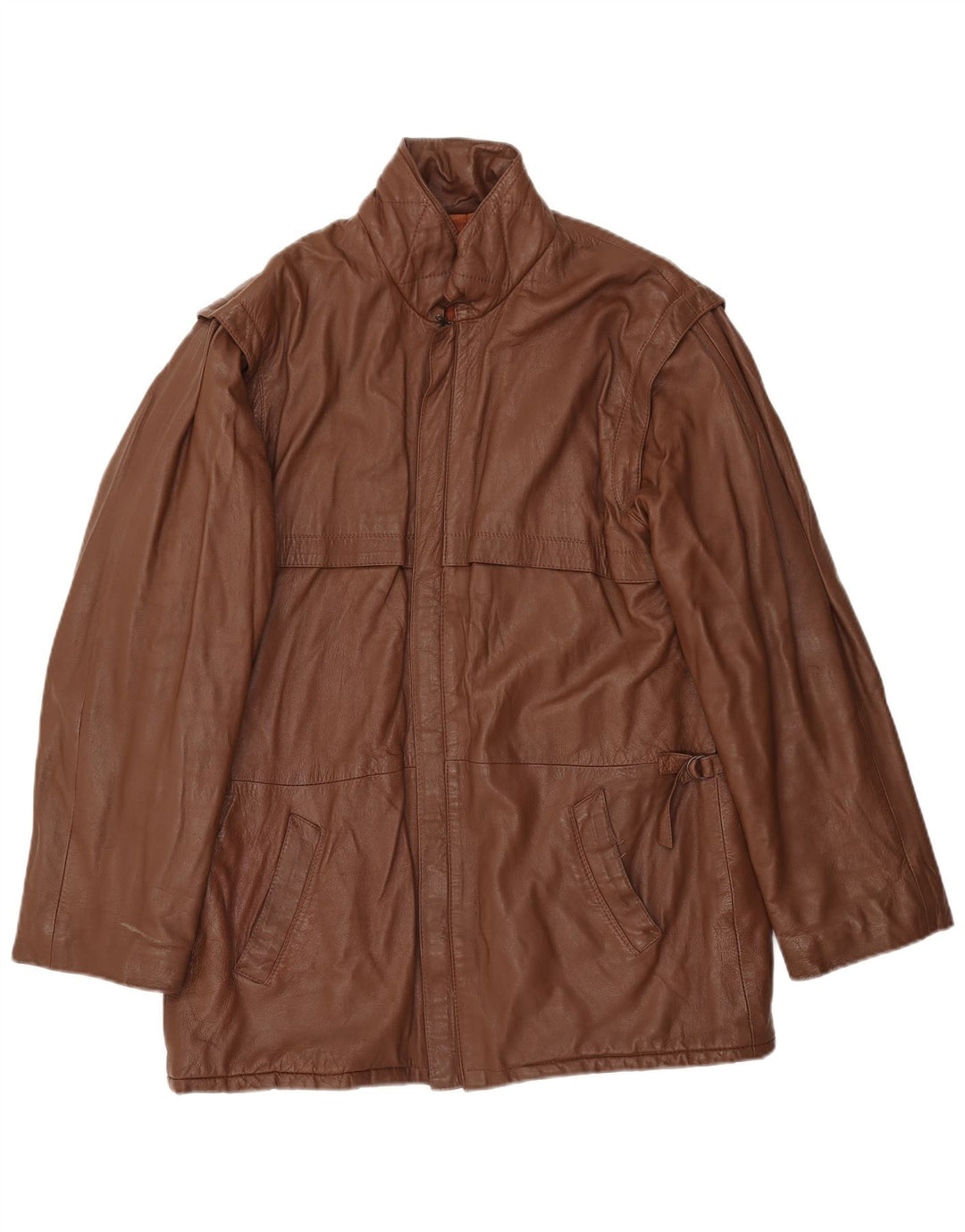 Vintage Mens Leather Jacket IT 54 2XL Brown Leather