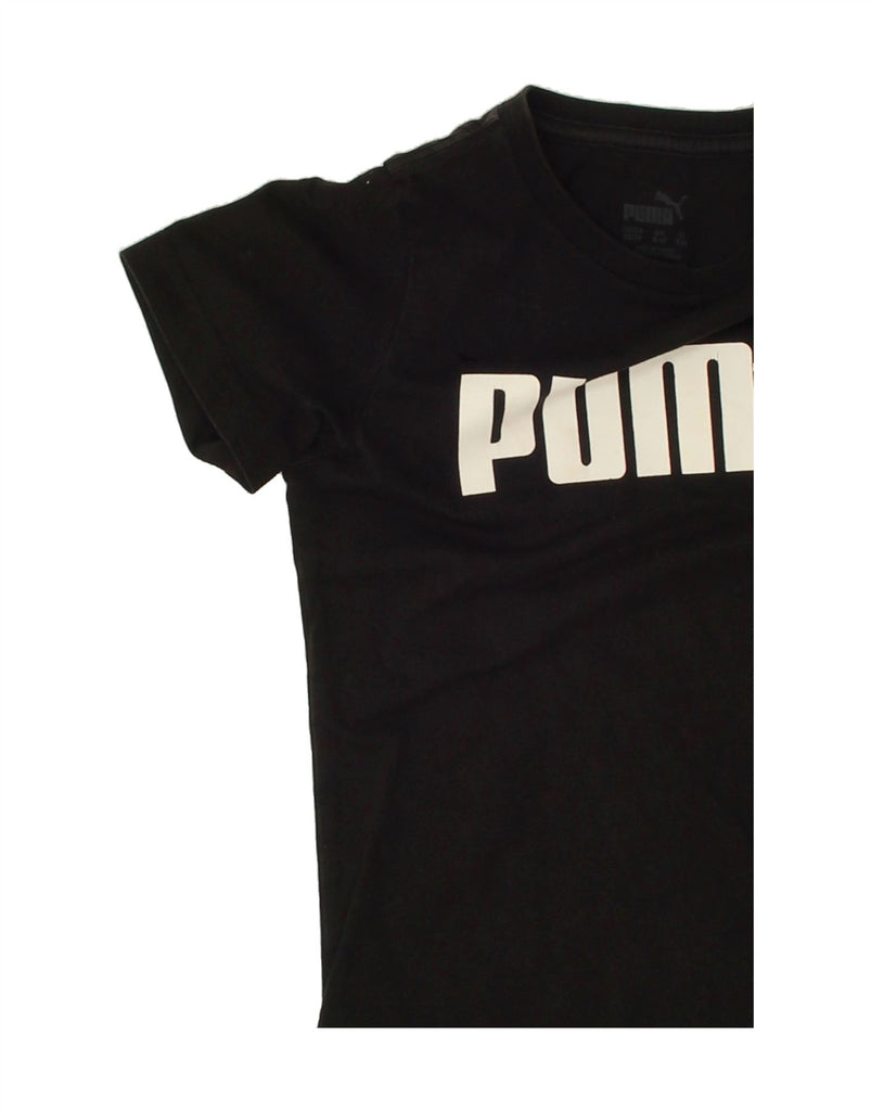 PUMA Boys Graphic T-Shirt Top 5-6 Years Black Cotton | Vintage Puma | Thrift | Second-Hand Puma | Used Clothing | Messina Hembry 