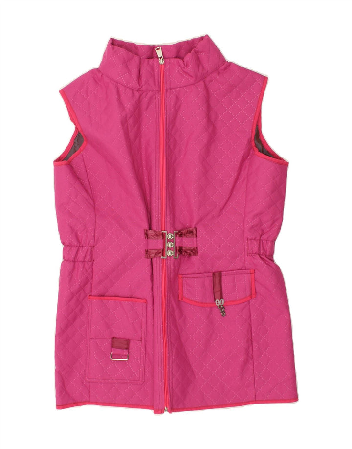 VINTAGE Womens Quilted Gilet UK 12 Medium Pink Vintage Vintage and Second-Hand Vintage from Messina Hembry 