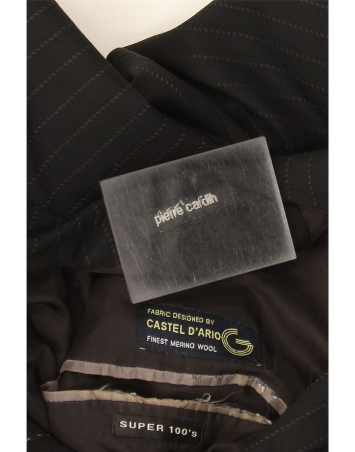 PIERRE CARDIN Mens 2 Button Blazer Jacket UK 38 Medium Black Pinstripe