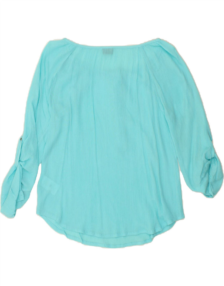 BUFFALO Womens Oversized Blouse Top UK 6/8 Small Turquoise Viscose Vintage Buffalo and Second-Hand Buffalo from Messina Hembry 