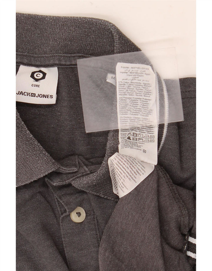 Jack & Jones Mens Polo Shirt Medium Grey Flecked Cotton