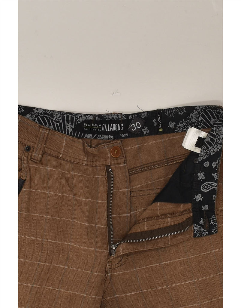 BILLABONG Mens Casual Shorts W30 Medium Brown Striped Cotton | Vintage Billabong | Thrift | Second-Hand Billabong | Used Clothing | Messina Hembry 