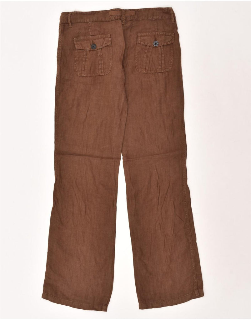 NORTH SAILS Womens Straight Chino Trousers EU 42 Large W32 L33 Brown Linen | Vintage North Sails | Thrift | Second-Hand North Sails | Used Clothing | Messina Hembry 