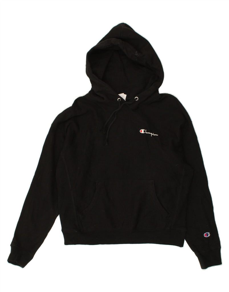 CHAMPION Womens Hoodie Jumper UK 16 Large Black | Vintage Champion | Thrift | Second-Hand Champion | Used Clothing | Messina Hembry 