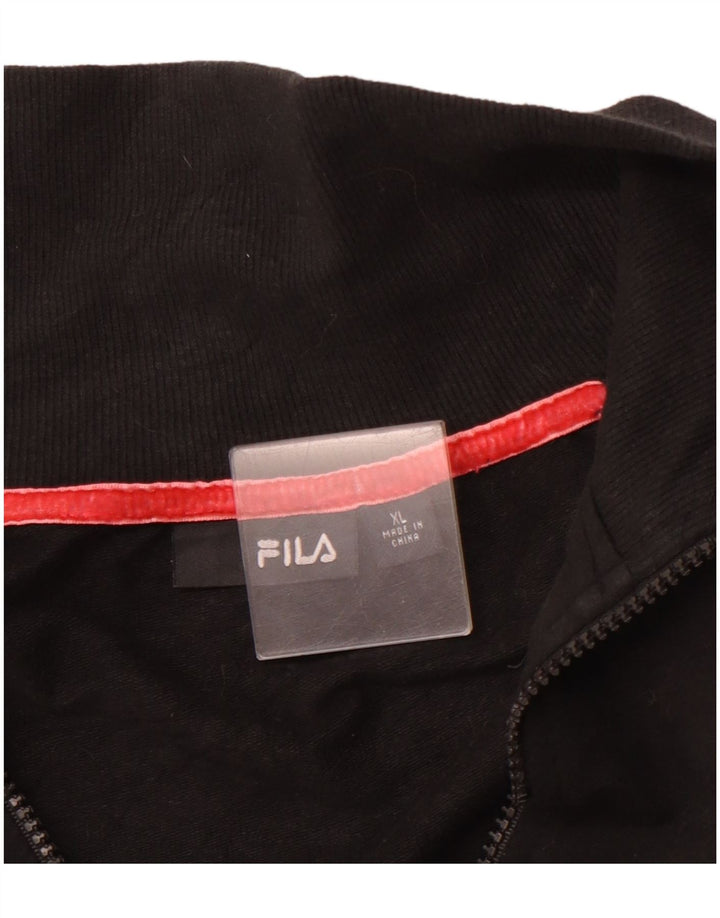 FILA Girls Tracksuit Top Jacket 13-14 Years XL Black Colourblock Sports