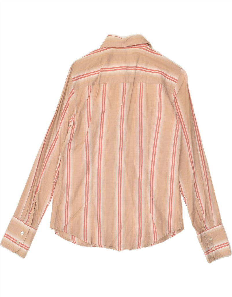 J. CREW Womens Shirt UK 10 Small Beige Striped Cotton | Vintage J. Crew | Thrift | Second-Hand J. Crew | Used Clothing | Messina Hembry 