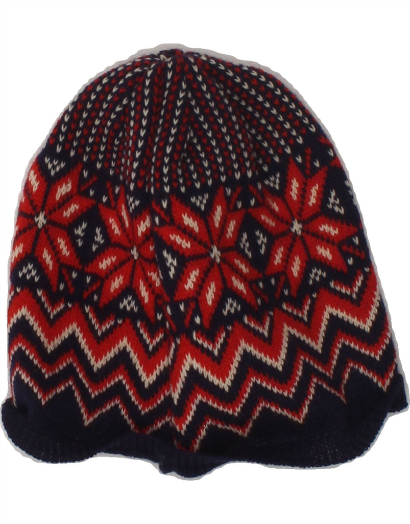 SILVY Mens Beanie Hat One Size Red Fair Isle New Wool | Vintage Silvy | Thrift | Second-Hand Silvy | Used Clothing | Messina Hembry 