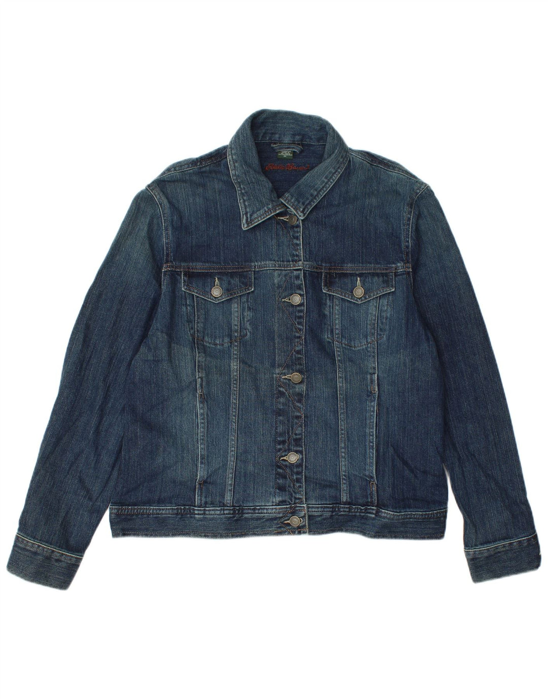 Eddie Bauer Womens Denim Jacket UK 18 XL Navy Blue Cotton