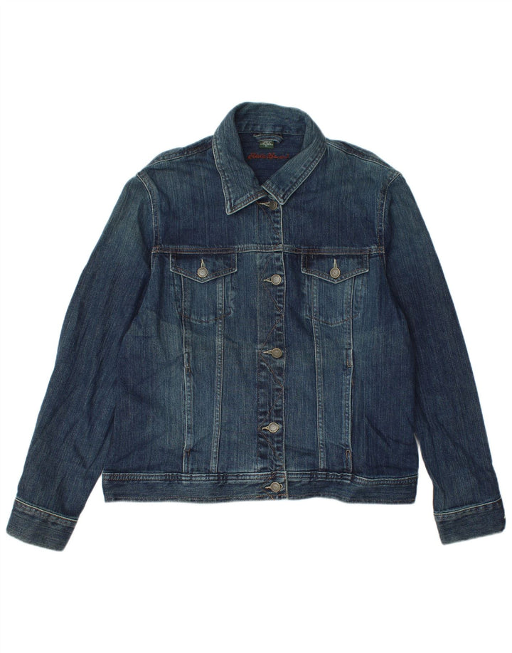 Eddie Bauer Womens Denim Jacket UK 18 XL Navy Blue Cotton