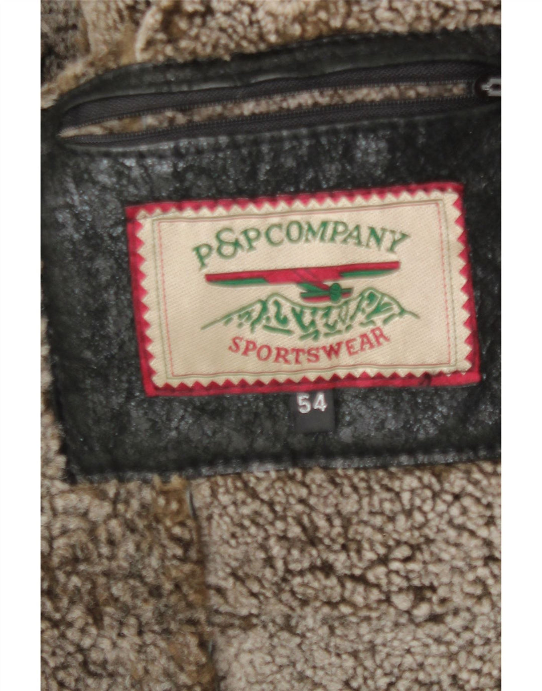 Vintage Mens Sherpa Leather Jacket IT 54 2XL Black Leather
