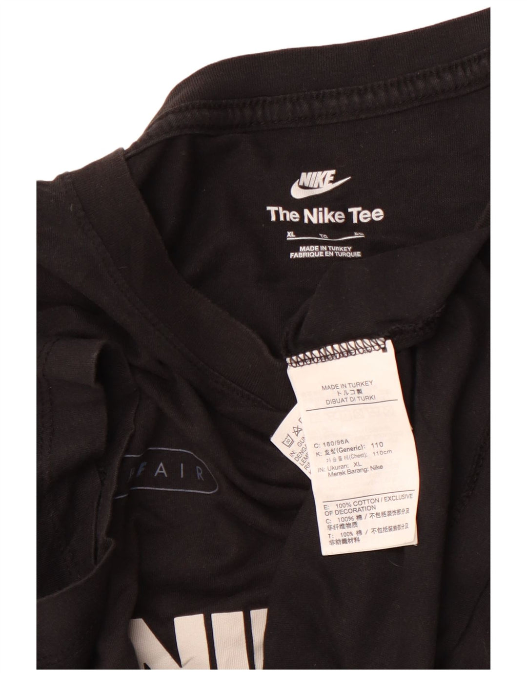 NIKE Mens Graphic T-Shirt Top XL Black Cotton Sports