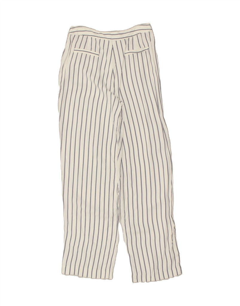 MASSIMO DUTTI Womens Loose Fit Casual Trousers W28 L31  White Striped | Vintage Massimo Dutti | Thrift | Second-Hand Massimo Dutti | Used Clothing | Messina Hembry 