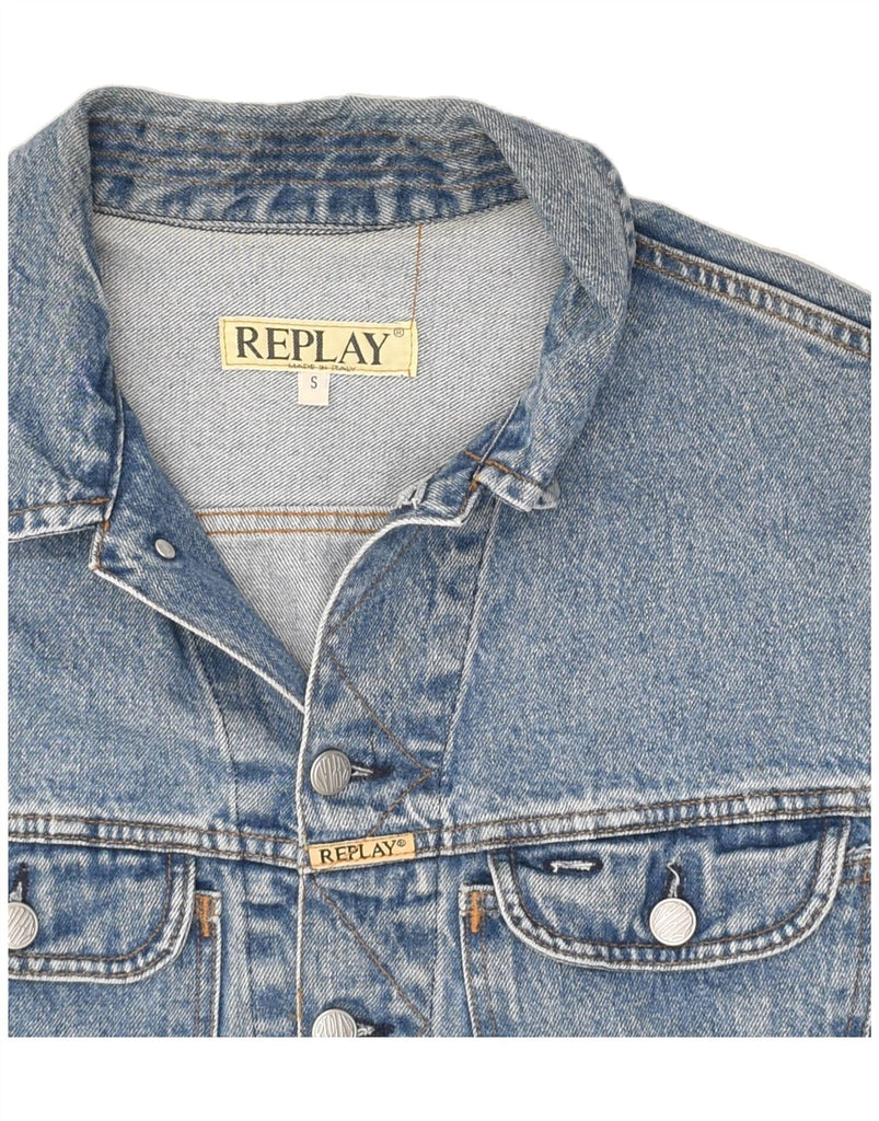 REPLAY Mens Denim Jacket UK 36 Small Blue Cotton | Vintage Replay | Thrift | Second-Hand Replay | Used Clothing | Messina Hembry 