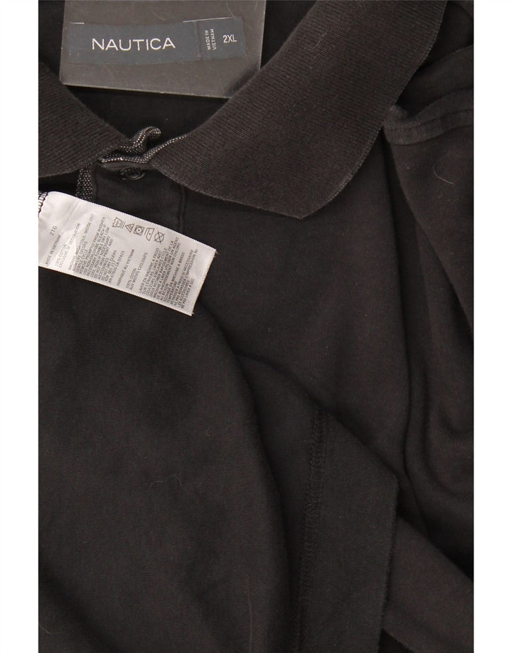 Nautica Mens Polo Shirt 2XL Black Cotton