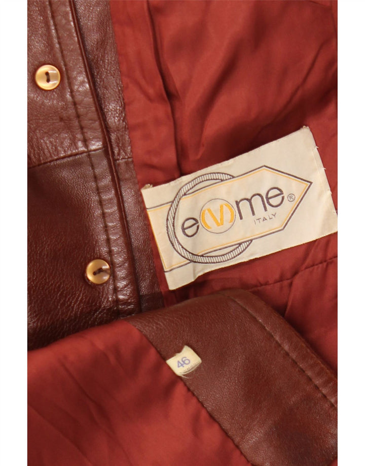 Emme Womens Leather Jacket IT 46 Large Brown