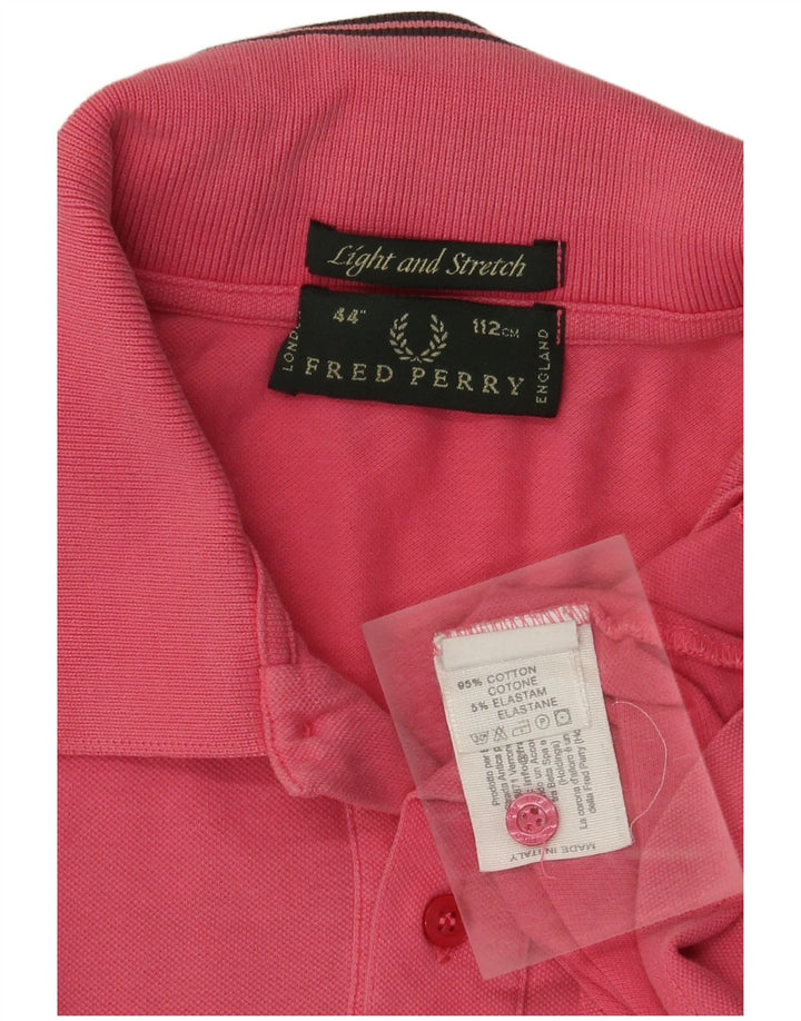 Fred Perry Mens Polo Shirt Medium Pink Cotton