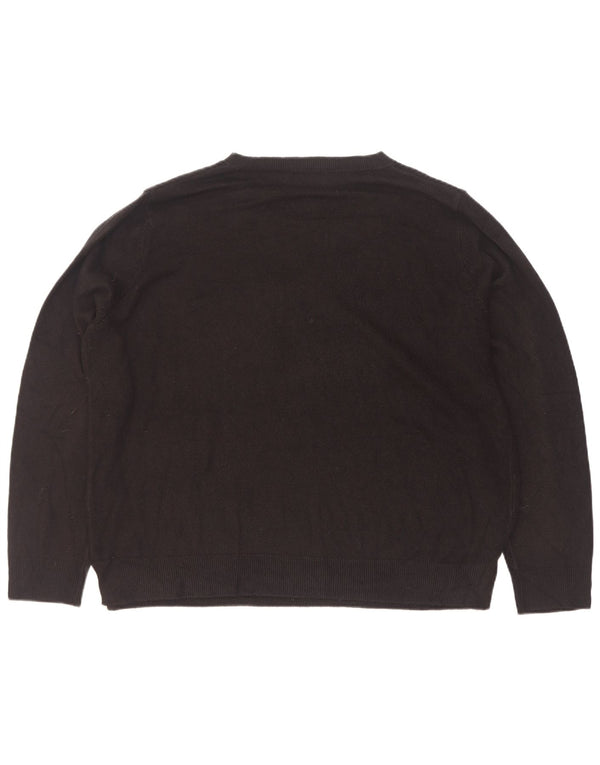 Marks & Spencer Womens Crew Neck Jumper Sweater UK 22 2XL Black Acrylic