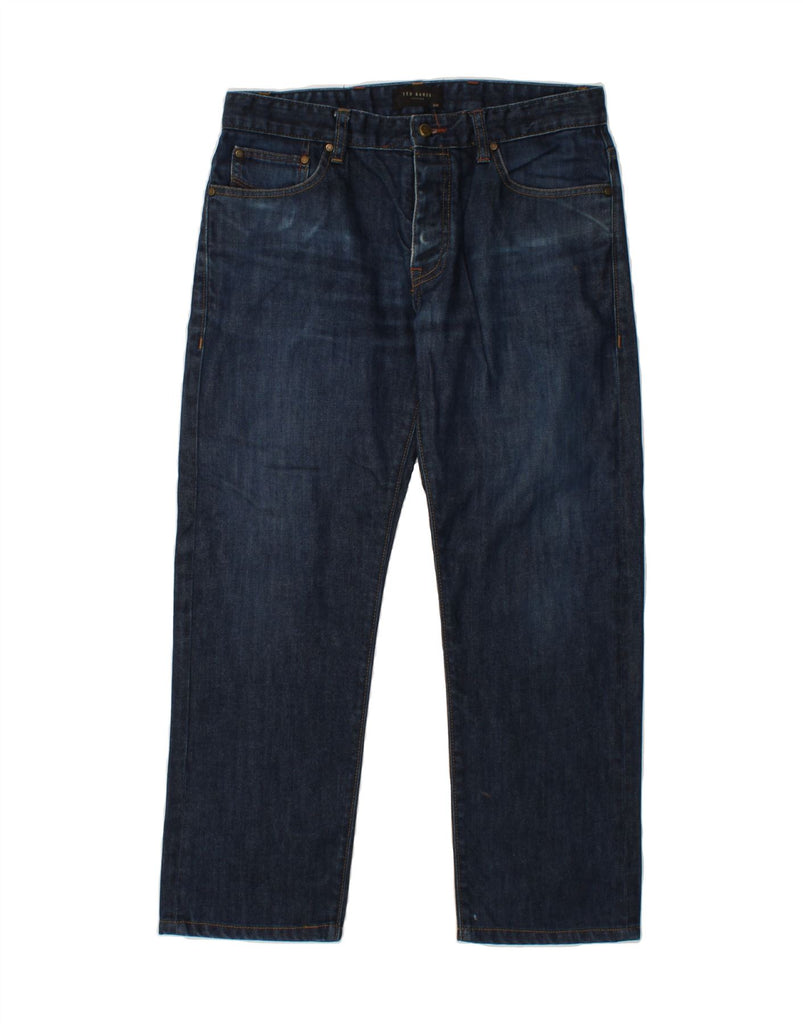 TED BAKER Mens Straight Jeans W32 L27 Navy Blue Cotton Vintage Ted Baker and Second-Hand Ted Baker from Messina Hembry 