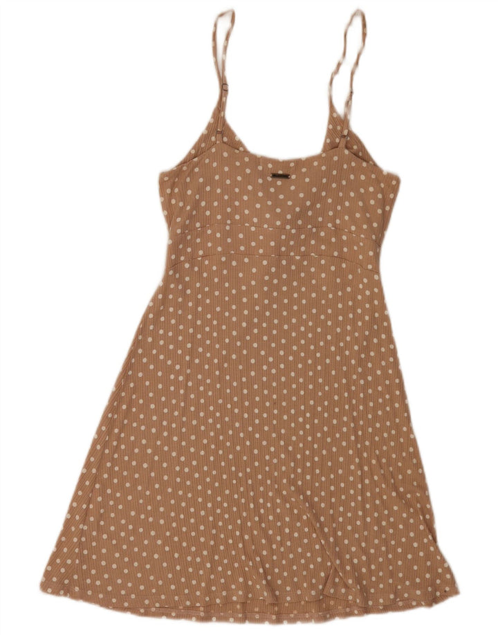 Billabong Womens Sleeveless Sundress UK 12 Medium Beige Polka Dot
